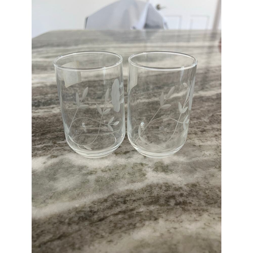 Vintage Princess House Heritage Hand Cut Crystal Juice Glasses Set of 2